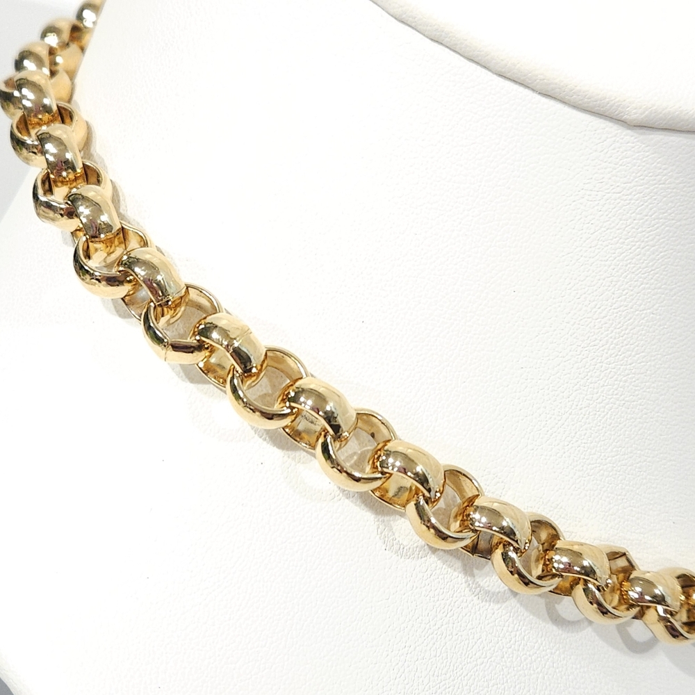 Givenchy Logo Necklace Toggle Chunky Gold Tone Rolo Chain Vintage 80s 90s Paris - Picture 15 of 16
